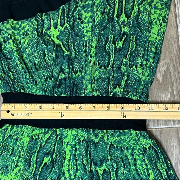 Angelique by Burbu Green & Black Snake Print One-Shoulder Dress - Petite Size - Picture 3 of 4